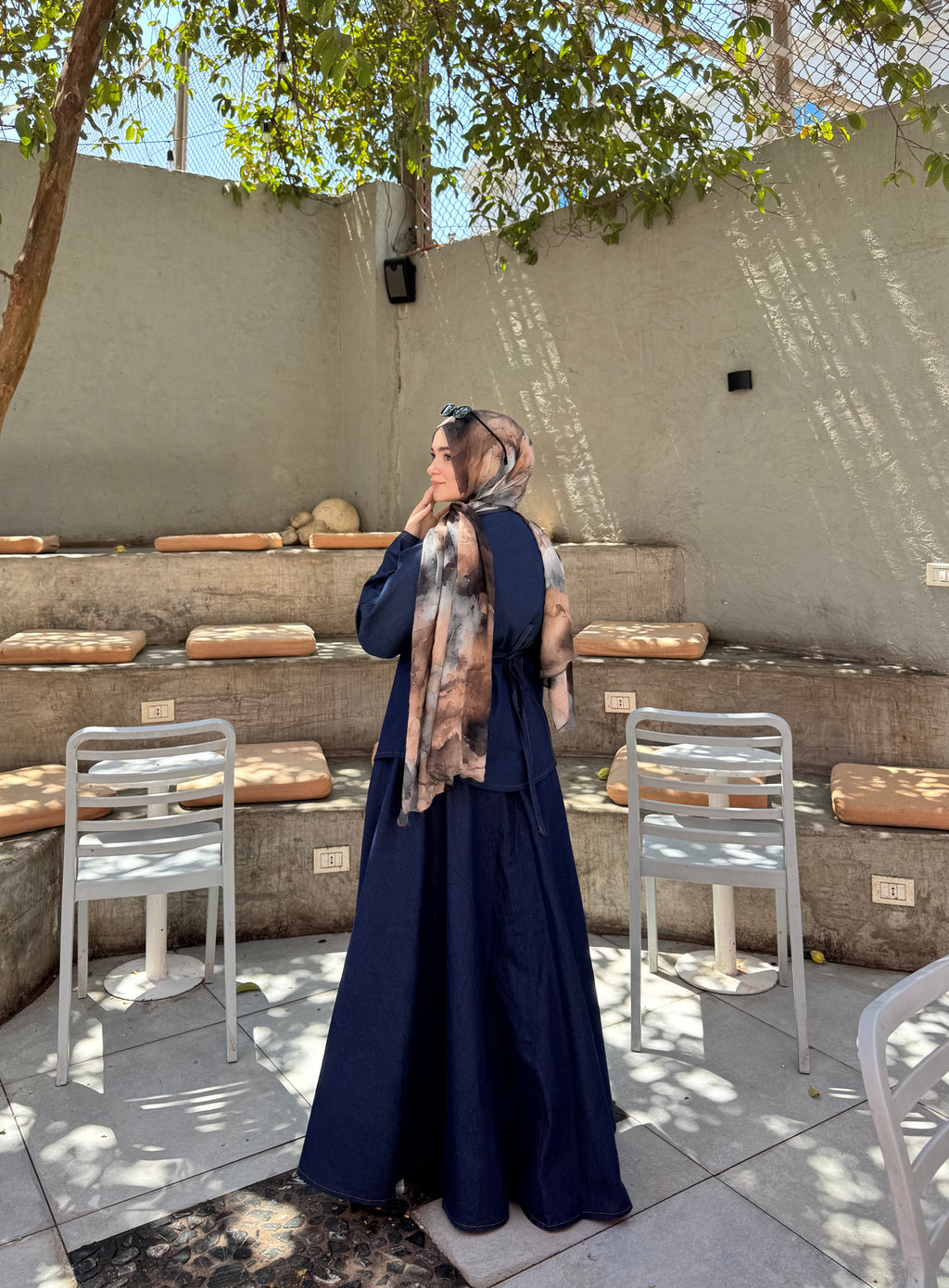 Modest denim suit