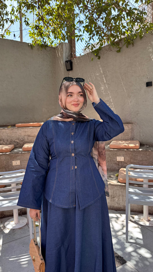 Modest denim suit