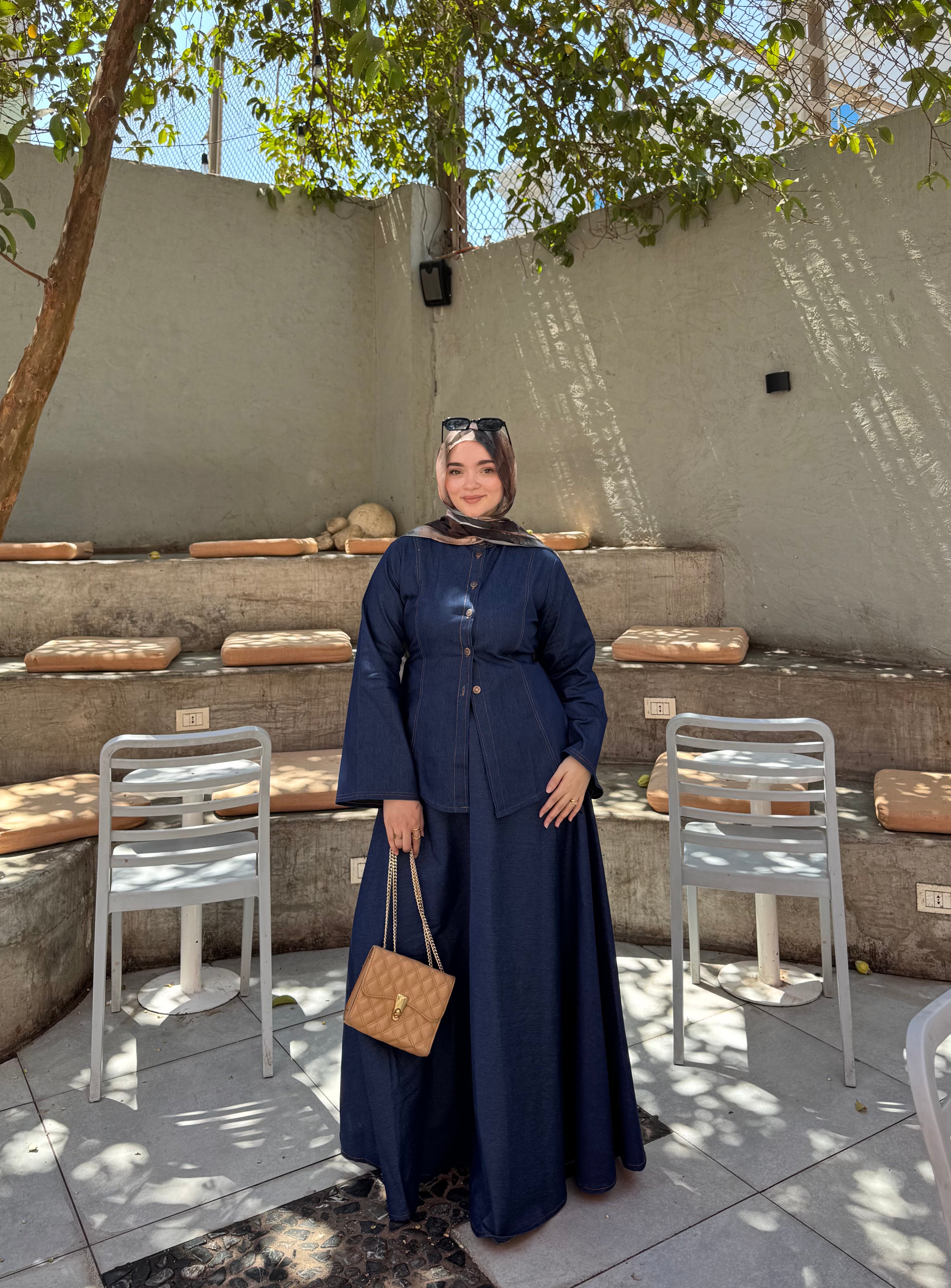 Modest denim suit